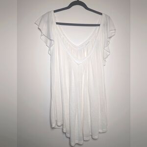 Bucket List White Flowy Blouse Large